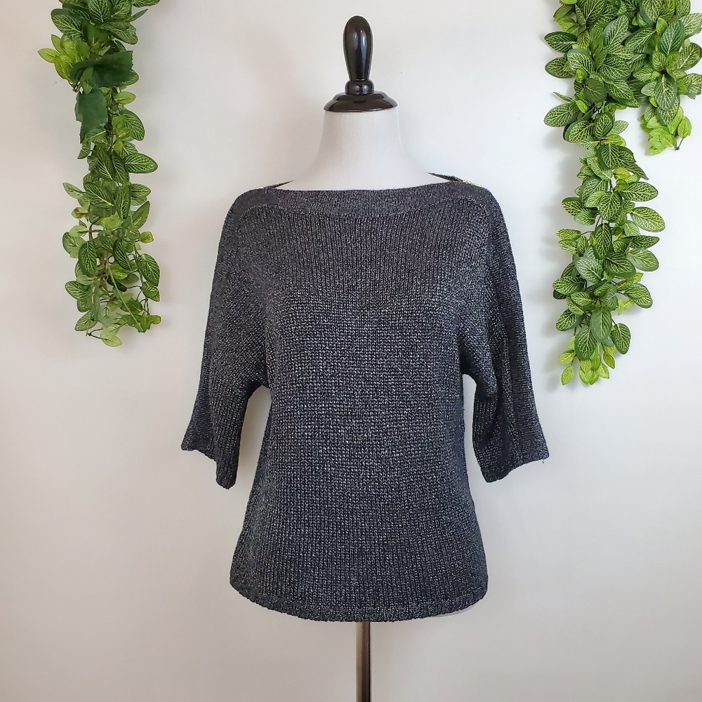 Gap Metallic Zip Shoulder knit blouse